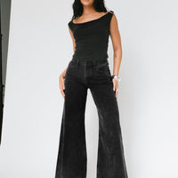 Toby Low Rise Baggy Jeans Charcoal
