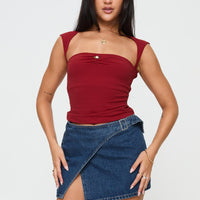 Wait Up Denim Wrap Mini Skirt Mid Wash