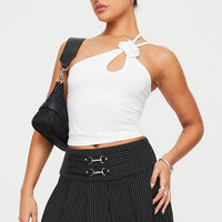 Vyola Mini Skirt Black Pinstripe