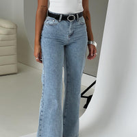 Goldie High Rise Wide Leg Jeans Light Wash