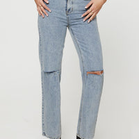 Holland High Rise Straight Leg Jeans Denim