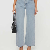 Fawcett High Rise Straight Leg Jeans Light Blue Wash