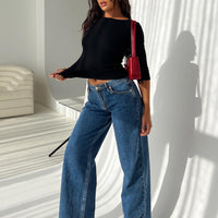 Darla Low Rise Straight Leg Jeans Mid Wash