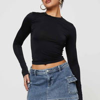Grishea Low Rise Denim Skirt