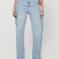 Belgrove Cargo Jeans Mid Wash Denim