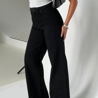 Goldie High Wide Jean True Black
