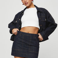Hughes Mini Skirt Dark Wash Denim