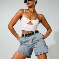 Lou Carpenter Denim Shorts Light Wash Lower Impact