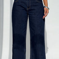 Darla Low Rise Straight Leg Jean Dark Blue Wash