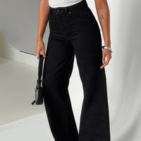 Goldie High Wide Jean True Black