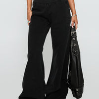 Summits Flared Track Pants Washed Black