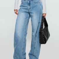 Esperance Mid Rise Barrel Leg Jeans Vintage Blue