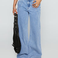 Reaper Mid Rise Baggy Jeans Light Blue Wash