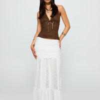Emanuella Lace Maxi Skirt White