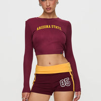 ASU Foldover Shorts Maroon