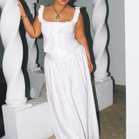 Valerio Maxi Skirt White Curve