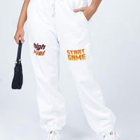 Jasmine Graphic Track Pants White