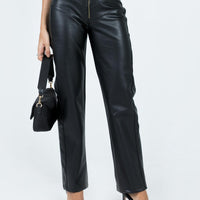 Clipper PU Pants Black
