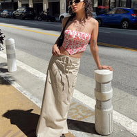 Giddings Cargo Maxi Skirt Beige