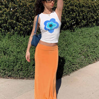 Harriette Maxi Skirt Orange