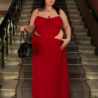 Orianne Maxi Skirt Red Curve