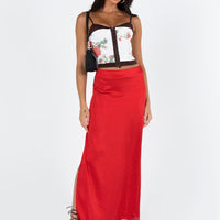 Tamra Maxi Skirt Red