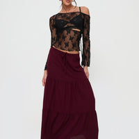Whole Again Maxi Skirt Burgundy