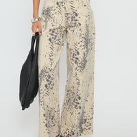Naylor Mid Rise Wide Leg Jeans Animal Spot