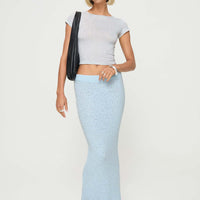 Ponce Boucle Maxi Skirt Light Blue