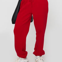 Dream Fleece Ankle Cuff Sweatpants Red
