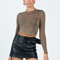 Torridon Eyelet Belt Faux Leather Mini Skirt Black