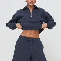 Dream Fleece Longline Shorts Navy