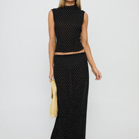 Ford Maxi Skirt Onyx Polka