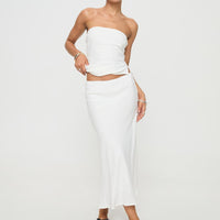 Ermias Linen Blend Midi Skirt White
