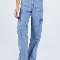 Vincent Cargo Jeans Mid Wash Denim