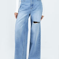 Beale Wide Leg Jeans Mid Wash Denim