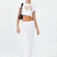 Belle Knit Maxi Skirt White