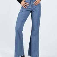 Bolsena Flared Mid Wash Denim Jean