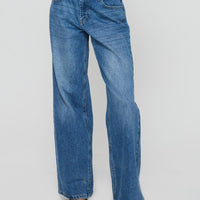 Serenitia Mid Rise Relaxed Jeans Mid Blue Wash Petite