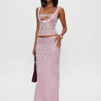 Kalei Maxi Skirt Pink Floral