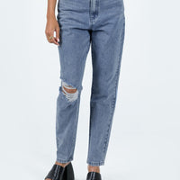 Unofficial High Waisted Mom Jean Light Wash Denim