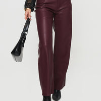 Dempsey Faux Leather Pants Deep Cherry