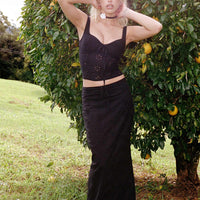 Flowerfields Maxi Skirt Black