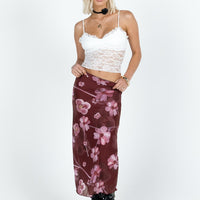 Lassie Midi Skirt Purple Floral