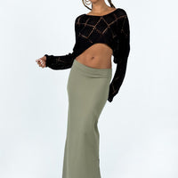 Karley Low Waist Maxi Skirt Green