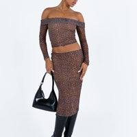 Rujha Midi Skirt Leopard