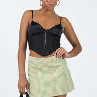 Kai Check Mini Skirt Green