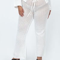 Wild & Free Crochet Pants Curve White