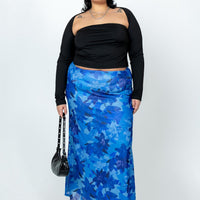 Starry Midi Skirt Blue Curve