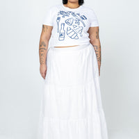 Korban Maxi Skirt White Curve